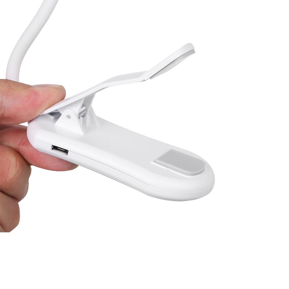 Светодиодный светильник для чтения на клипсе с подсветкой для книг, 3 уровня яркости, лампа для чтения с режимом ночного освещения, Slick