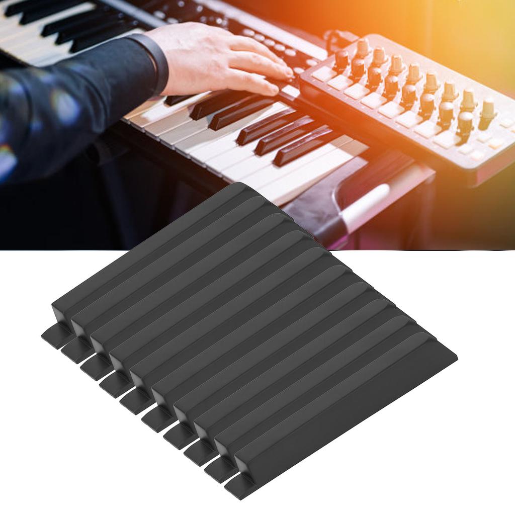 10 Pcs Black Piano Keys Matte Texture ABS Plastic Piano Replacement Key for Maintenance