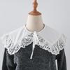 Белый искусственный воротник, женские накидки на плечи, шаль, искусственный воротник, кружевная вышивка, рубашка, съемный воротник, аксессуары
