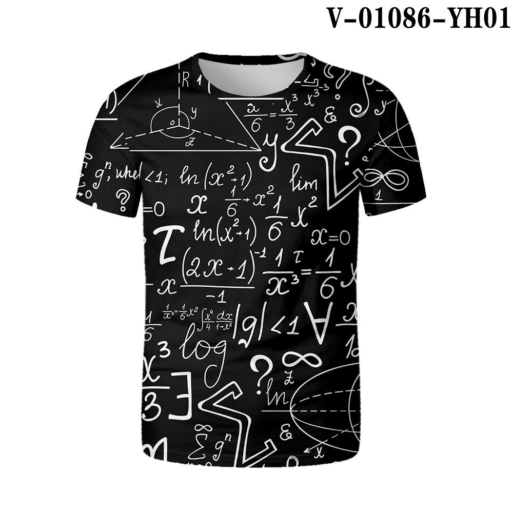 Забавная математическая рубашка Phys Chemical Formula Summer Street 3D футболка модная мягкая футболка большого размера с круглым вырезом футболка большого размера математическая футболка рубашка