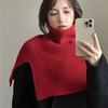 Women Korean Style Scarves Knitted Cape Knitted Shawl Female Wool Scarf Solid Color Wraps