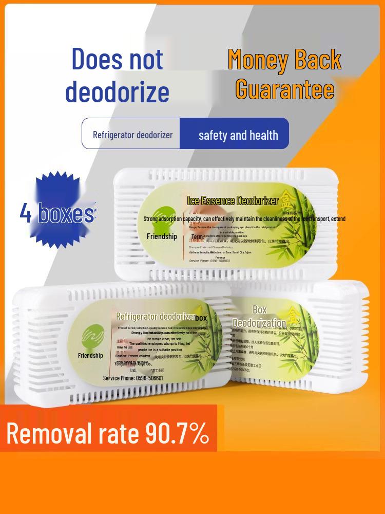 4-Pack Refrigerator Odor Eliminator Deodorizer for Household Cleaning