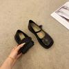 Single Shoes Women's Fashion Small Leather Shoes New Casual 2025 Spring and Autumn with Skirt Square Head Shallow Mouth Retro Mary Jane Shoes
