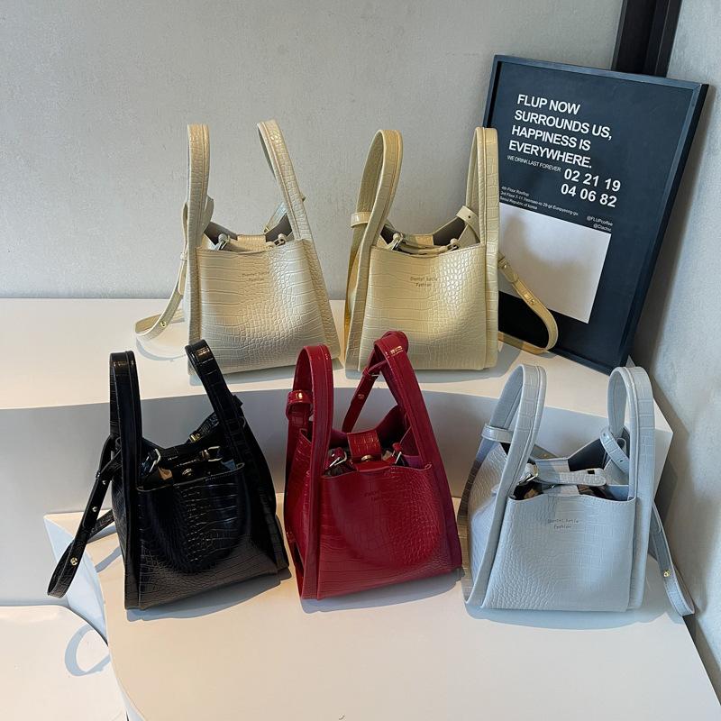 Ретро овощная корзина сумка женская новая текстура портативная сумка-ведро простая на плечо сумка-мессенджер