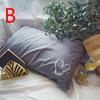 1pc Heart Embroidery Pillowcases White/Grey Cotton Pillow Cover for Mr Mrs Couple Bed Sleeping