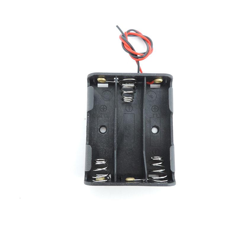 10 шт./лот 2pin черный пластик 3 слота AA 3x1.5v 4.5v батарейный ящик для хранения чехол DIY батарейный контейнер с проводом