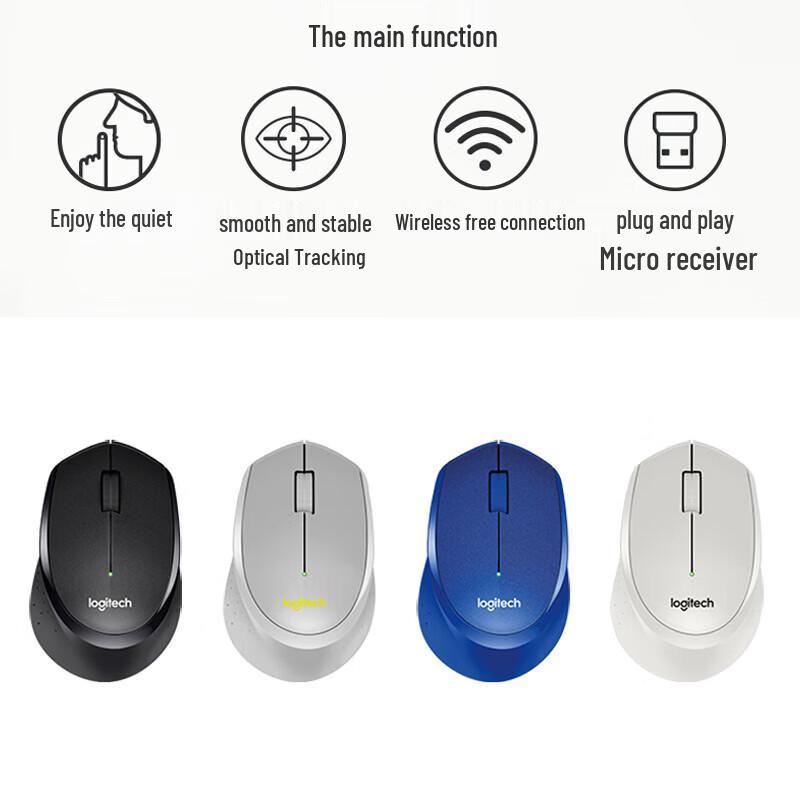 Logitech Бесшумная беспроводная мышь M330