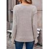 Spring Autumn Leisure Comfortable Pit Strips Matte V-neck Button Long Sleeve Solid Color T-shirt for Women