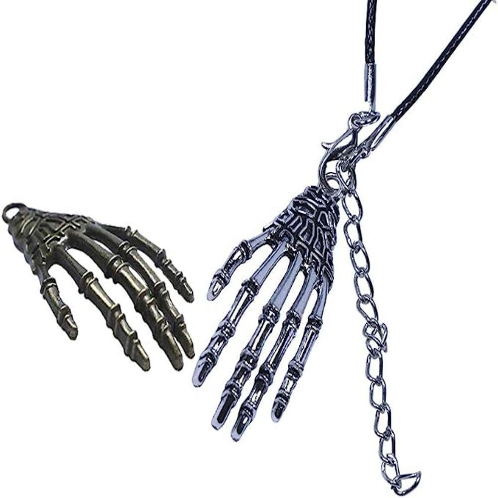 Antique Silver Metal Charms Pendants 30 Pcs Halloween Skeleton Hand Pendants For Earrings