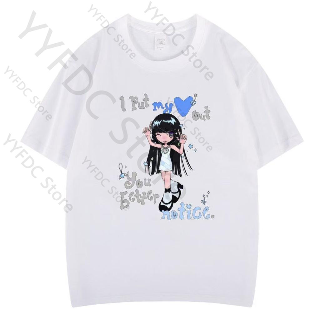 Hearts2Hearts T Shirt Kpop Fashion H2H Cartoon Print Tshirt Women Unisex Summer High Quality Cotton Short Sleeve Tee Tops For Fans