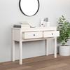 VidaXL Console Table White 100x35x75 Cm Solid Pine Wood 814615