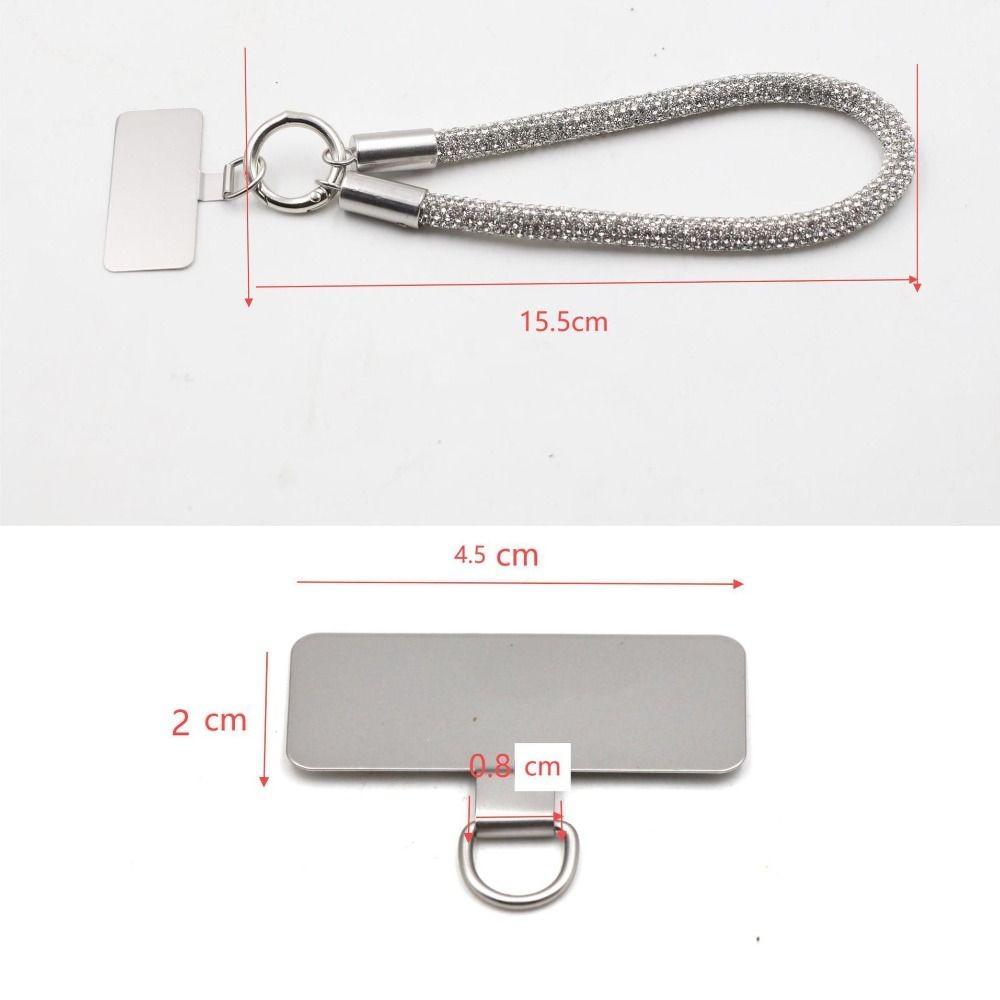 Trendy Glitter Rhinestone Phone Lanyard Bright Bling Bling Diamond Crystal Keychain Anti-lost Wrist Rope Phone Accessories