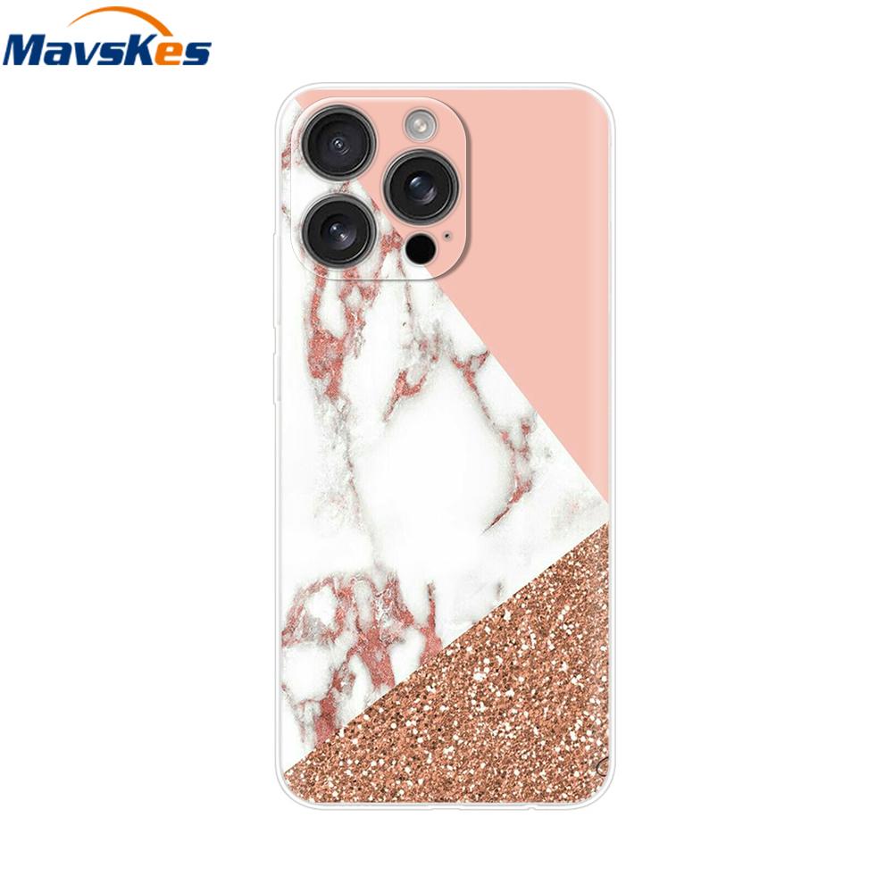For iPhone 16 Pro Max Case Shockproof Silicone Bumper For Apple iPhone 16 Pro Max Plus Cover Soft TPU Phone Protector Shell Para