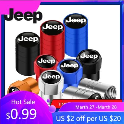 Для Jeep 4 шт. Металлические колпачки на ниппель колеса автомобиля, защитные чехлы на стержень, аксессуары для Jeep Cherokee Wrangler Compass Patriot Renegad