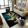 Vinatge Gold Butterfly Carpet for Living Room Bedroom Decor Modern European Retro Area Rugs Black Non Slip Mats Chair Cushion