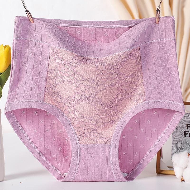 6XL Women Plus Size Underpants Pure Cotton Antibacterial Soft Seamless High Waisted Breathable Triangle Panties