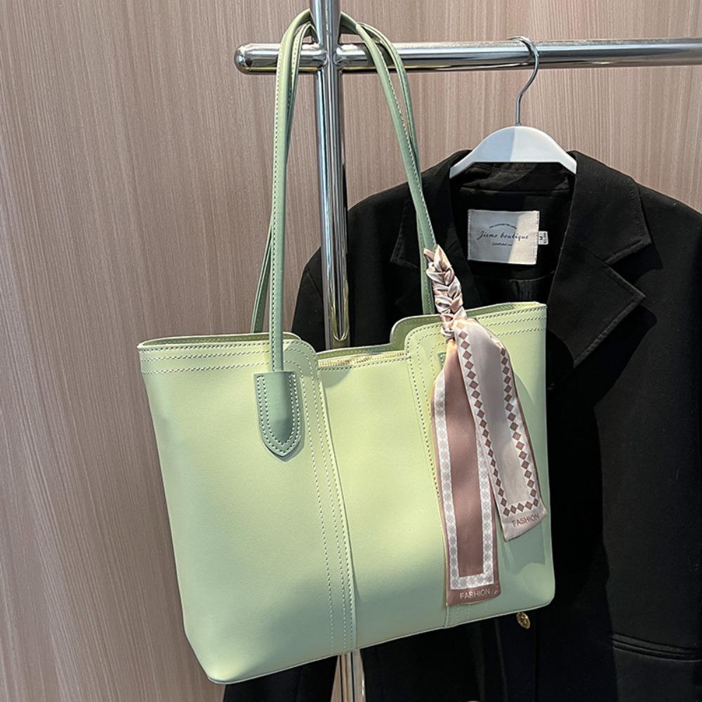 Silk Scarf One Shoulder Bag Korean Style Women Handbag Underarm Bag Tote Bag Shopping