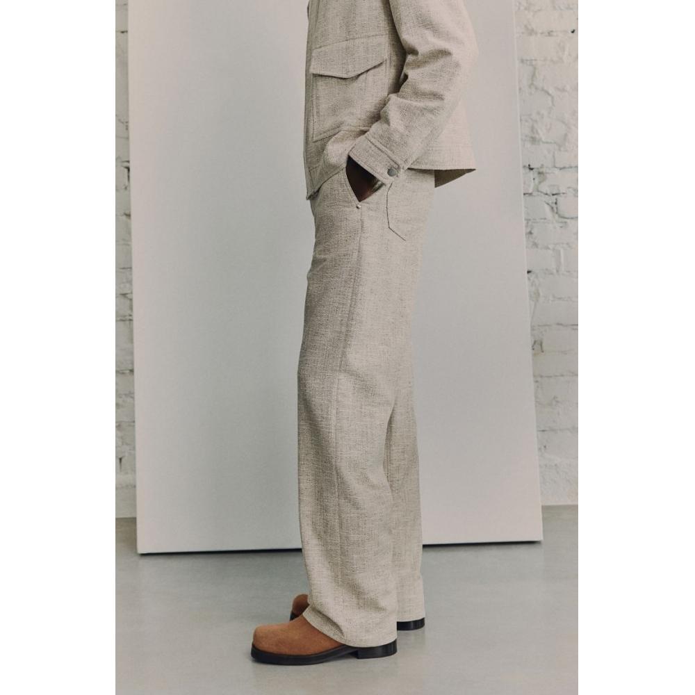 Брюки HM с 5 карманами, бежевый меланж