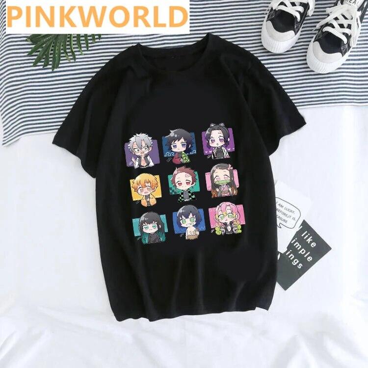 Japanese Anime Cartoon Funny Fashioin WoUnisex T-shirt Print Ladies T-shirt Casual Basis O-collar Black Shirt Short Sleeve Tshirt