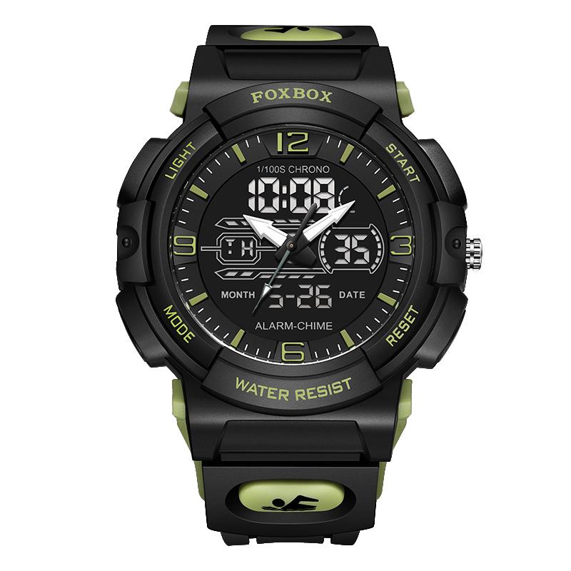 Man Dual Display Quartz Watch for Kids Waterproof Sport Children Anti-Shock Boy Digital Wristwatches+Gift Box