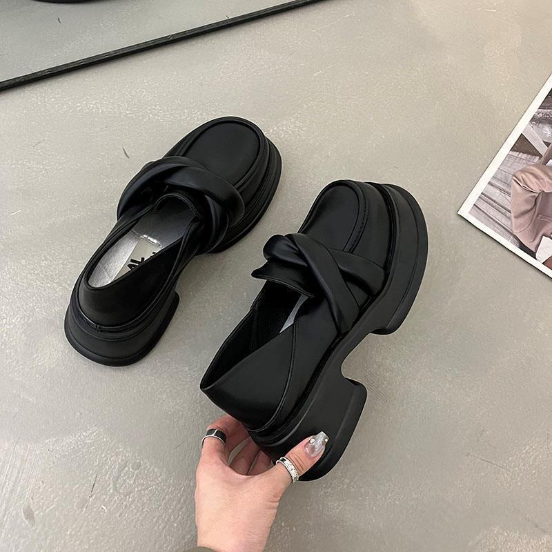 Модные туфли-лоферы на мягкой платформе с мягкой подошвой, женские весенние туфли Мэри Джейн, увеличивающие рост, и маленькие кожаные туфли