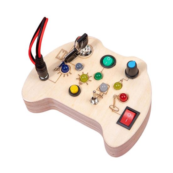 Светодиодный выключатель света, игровая доска для малышей, выключатель света, управление, деревянная доска, мелкая моторика, образовательная обучающая деятельность, игровая доска, игрушка