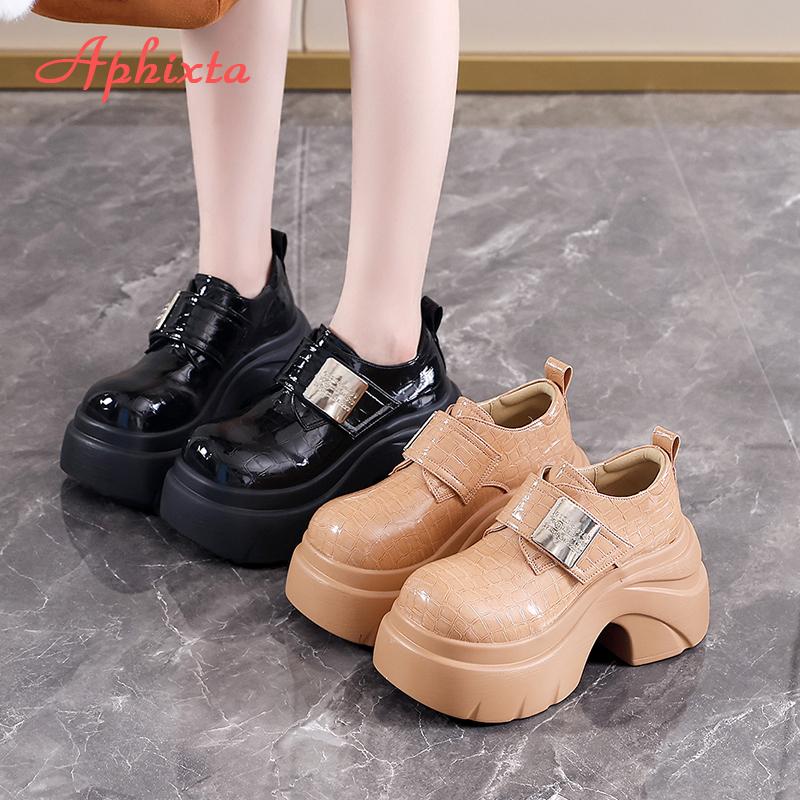 Aphixta Suede Upper Fringe Dec Women Ankle Boots 10cm High Heels Platform Woman Shoes Chunky Heel Lace Up Ladies Shoes