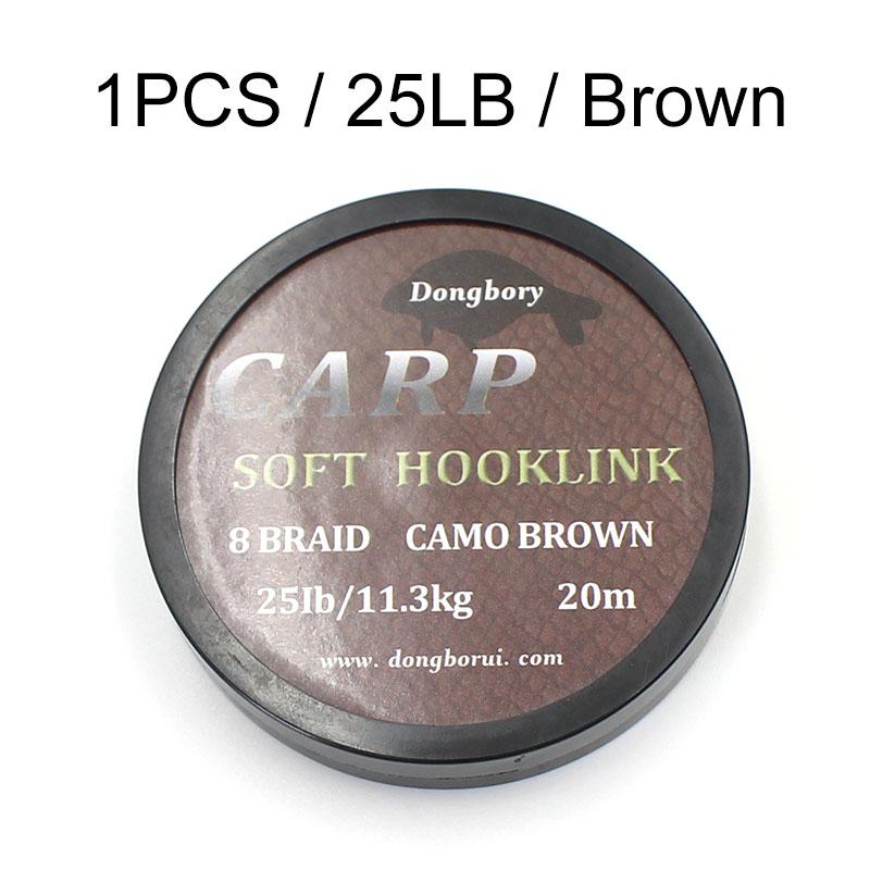 20 м леска для ловли карпа, мягкий крючок, 8 нитей, без покрытия, плетеная леска, аксессуары для рыбалки, терминальные снасти 15 фунтов/25 фунтов/35 фунтов