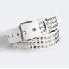 Vintage Metal Gothic Waistband PU Leather Y2K Pyramid Belt Fashion Punk Rivet Belt  Male Female Use