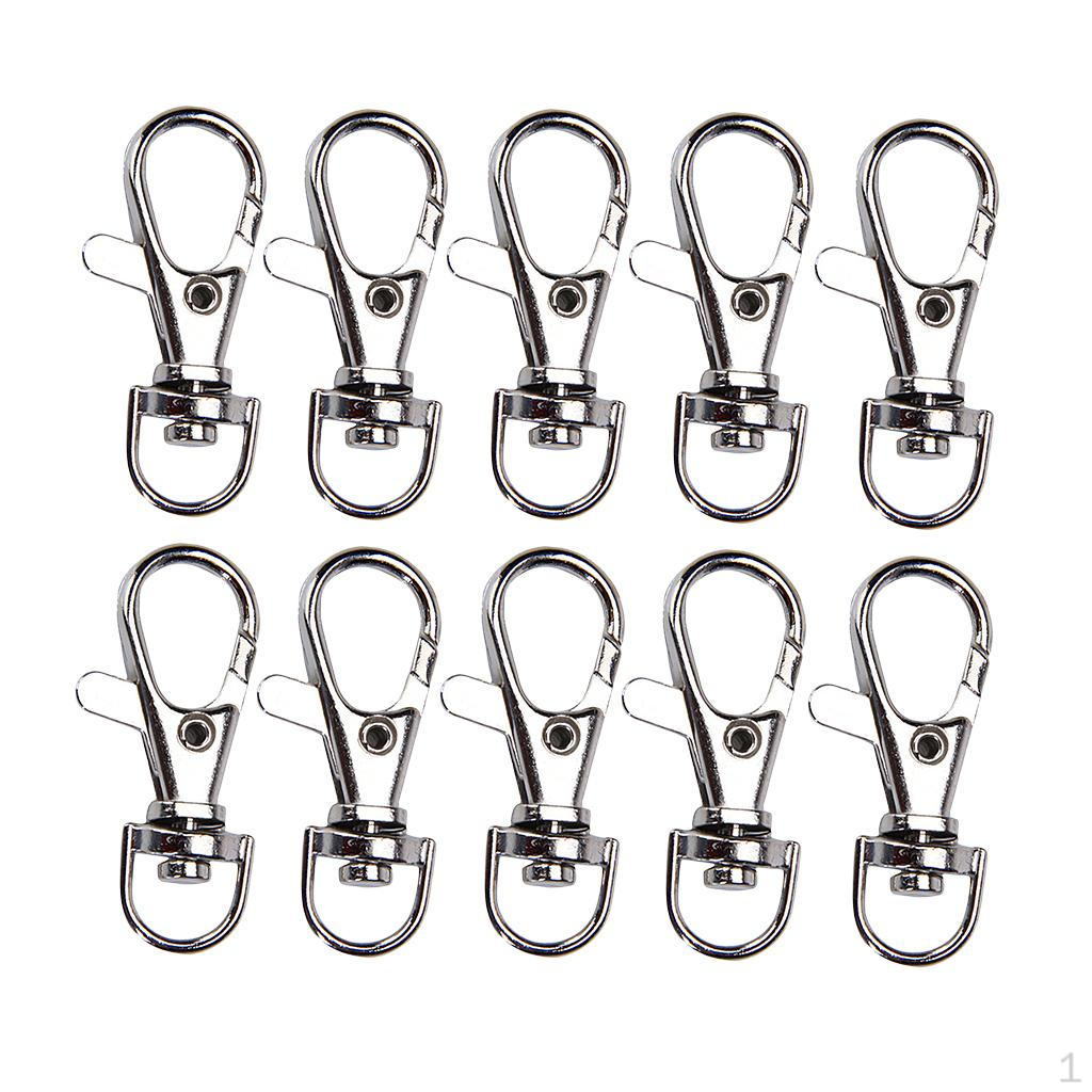 10 Pieces Metal Swivel Lobster Clasp Snap Hook Key Chain Ring Lanyard Craft Outdoor Backpack Bag