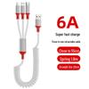 66W Rapid Charging Car Spring Data Cable for Apple, Type-C, and Android Devices