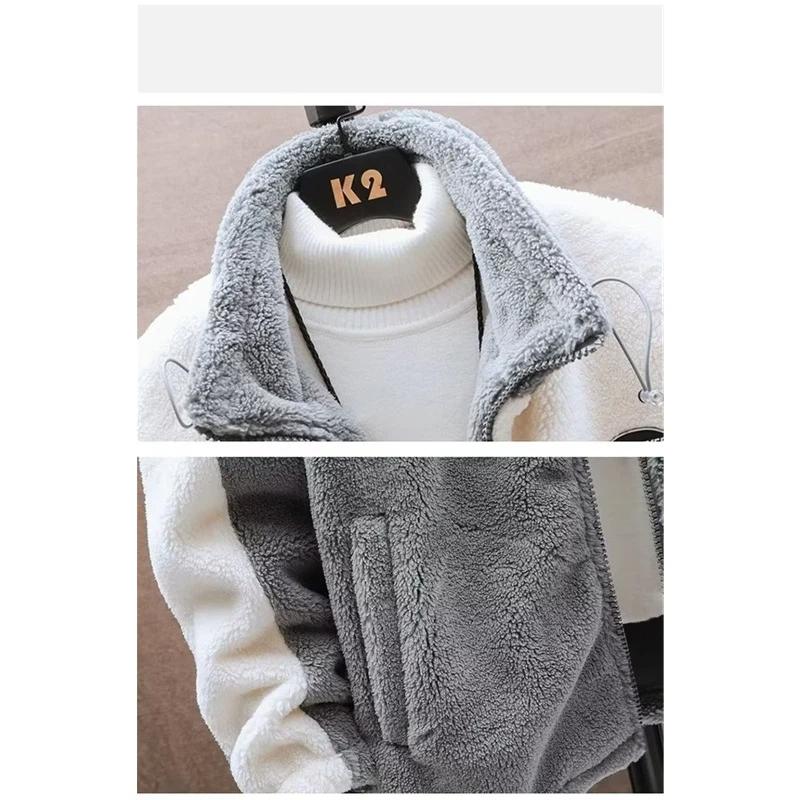 Мужская зимняя теплая куртка из толстой шерсти