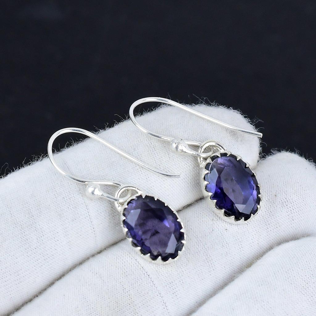 Amethyst Gemstone 925 Sterling Silver Earring, Boho Silver Jewelry Dangle Earrings, Gifts For Thanksgiving Gifts For Her