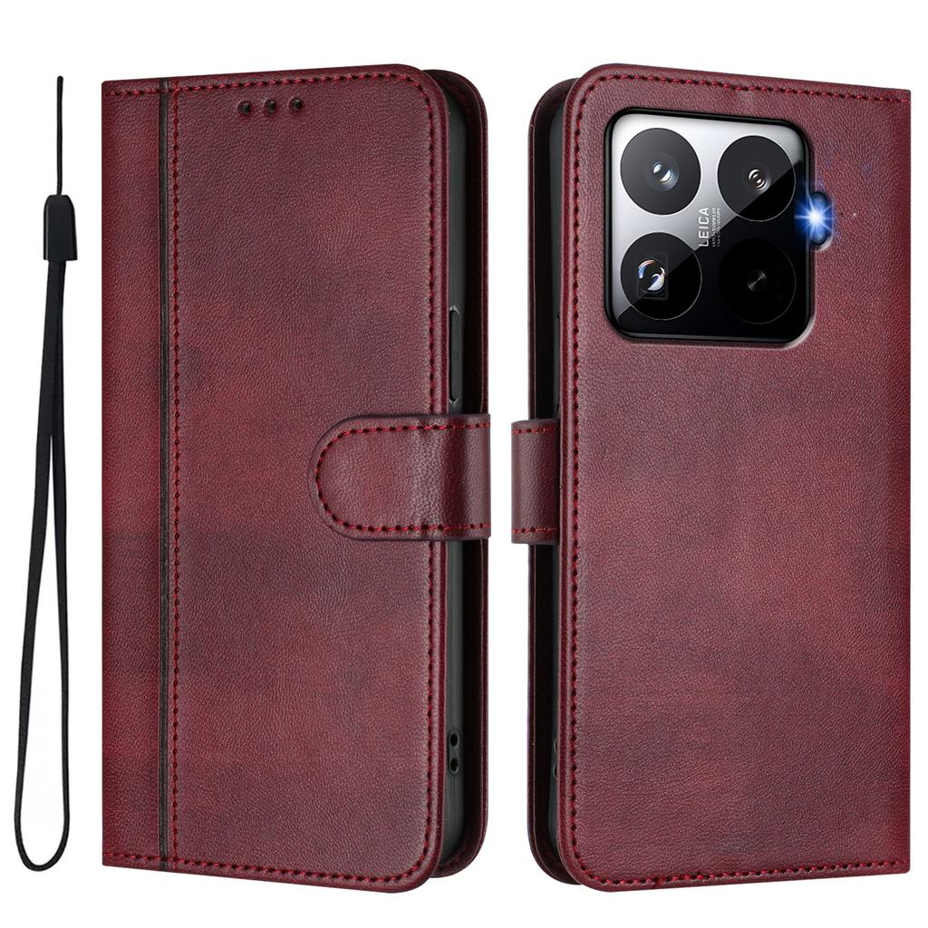 For Xiaomi 15T Pro Cases Wallet Stand Retro Texture Leather Phone Cover with Lanyard