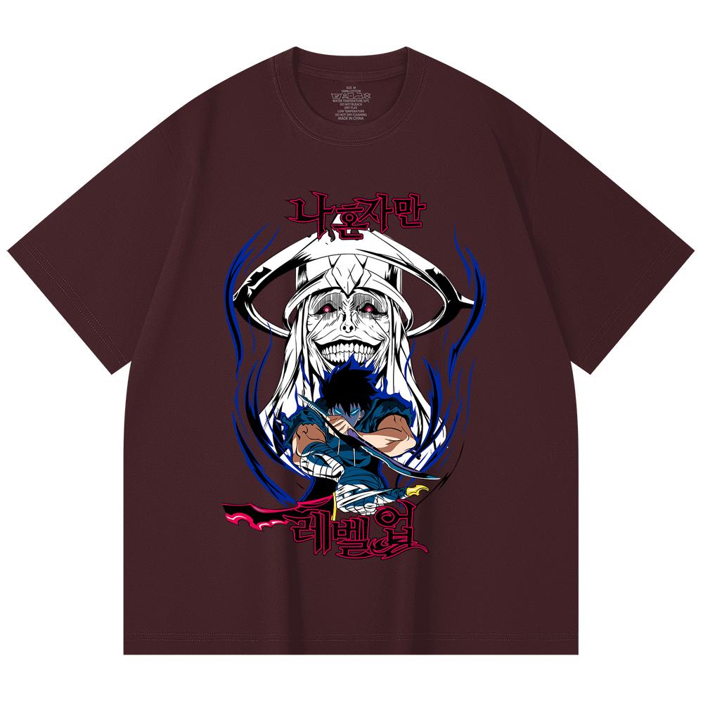 230 Gsm 100% Cotton Solo Leveling V9 Print Unisex Heavy Cotton T Shirt