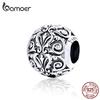 Metal Round Beads for Jewelry Making 925 Sterling Silver European Engraved Pattern