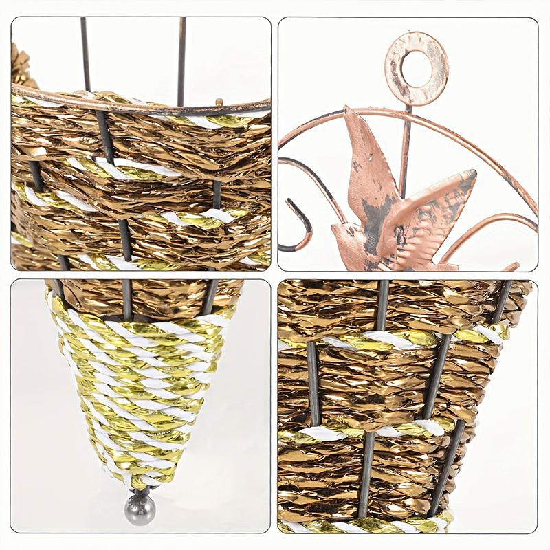 1 шт., винтажная цветочная композиция, домашний декор, настенная конусообразная цветочная корзина, держатель для растений