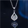 Water Drop Moissanite Silver Necklace Angel Tears Gifts for Girlfriend 925 Silver Moissanite Water Drop Necklace