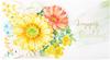 Открытка на день рождения Sanrio Flower Colorful P 1721 Yellow Standard Half-3D FA21-1