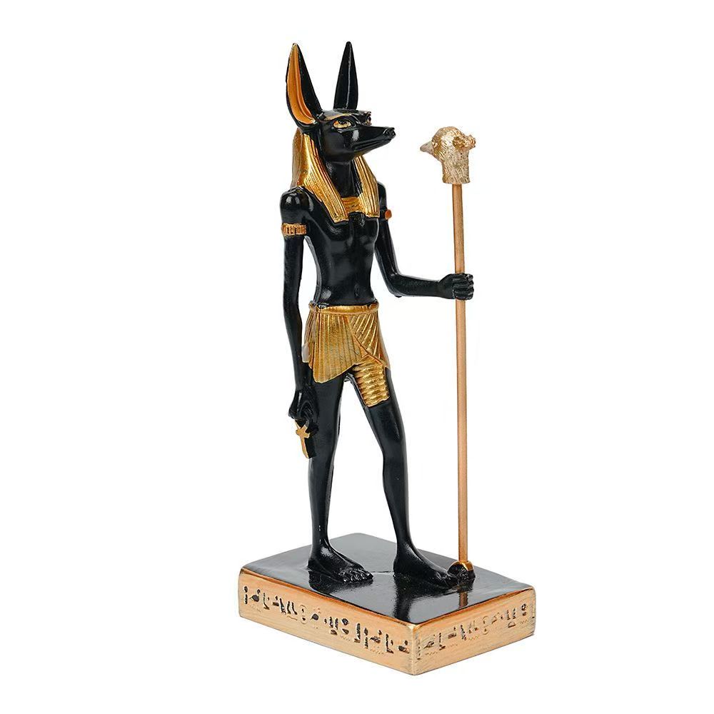 Anubis Statue Egyptian God of Death Mummy Sculpture Resin Figurine Home Office Decor Gift for Mythology Lovers Halloween Gift