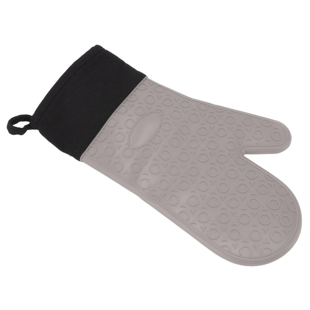Силиконовые прихватки для духовки Нескользящие кухонные перчатки для выпечки Высокотемпературные 2 пальца Длинные Серые