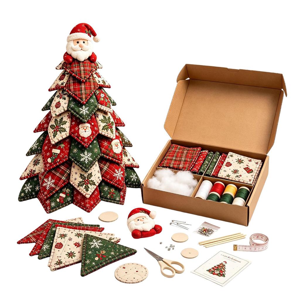 DIY Quilted Christmas Tree Kit Complete Kit With All Essential Materials Cozy Living Room Tabletop Decor Hand-Made For Friends