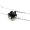 Les Trésors De Lily [J0832] - Silver Bracelet 'Black Rose' Black White