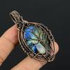 Tree Of Life Labradorite Pendant, Handmade Gemstone 999 Copper Wire Wrapped Pendant Antique Jewelry, For Gift Silver Jewelry