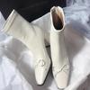 2025 Hot Sale Women's Shoes Back Zip Women's Boots Butterfly-knot Solid Modern Boots Women New Square Toe Ankle Boots