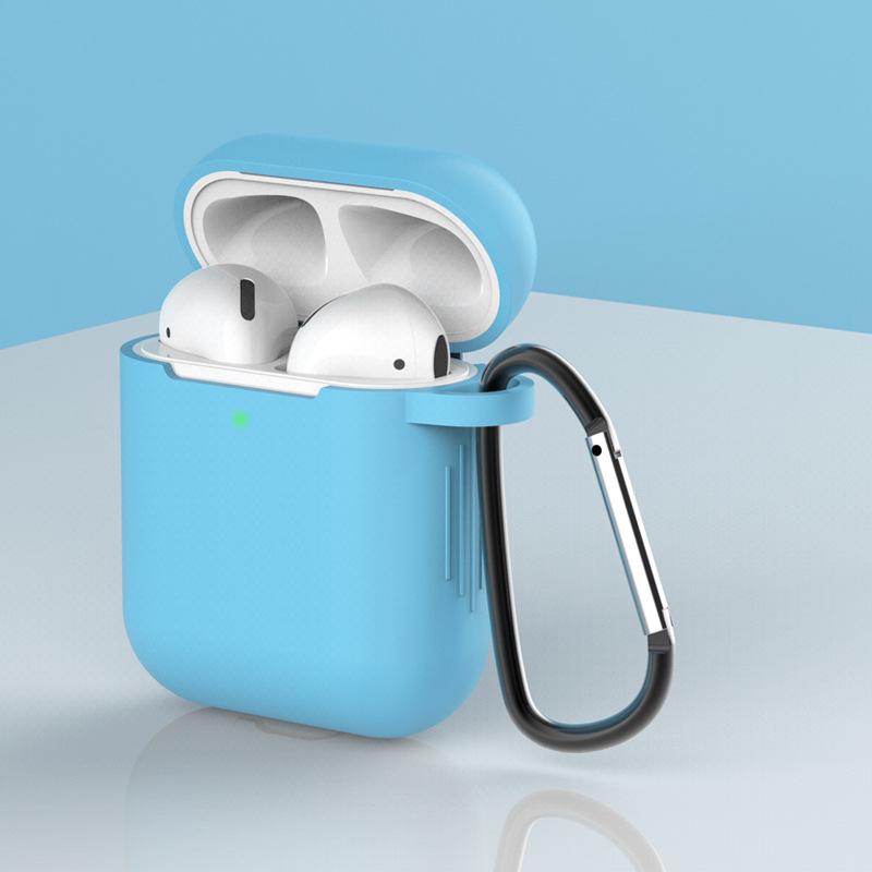 Сплошной цветной силиконовый мягкий чехол для Airpods 1/2, жидкий силиконовый беспроводной Bluetooth-наушник, защитный чехол для Airpods 2
