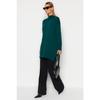 Темно-зеленый вязаный свитер с воротником-стойкой Tctaw24ak00007