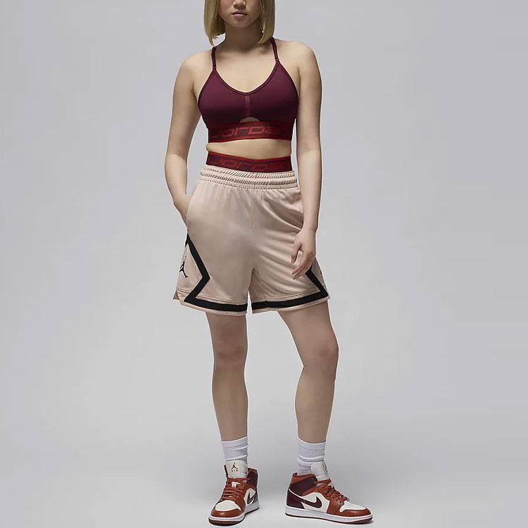Jordan Спортивные быстросохнущие шорты с цветными блоками и логотипом, женские брюки, бежевый FB4589-207