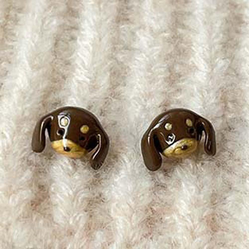 Kawaii Dachshund Earrings Acetic Acid Animal Dog Hair Clip Personalized Hairpin Party