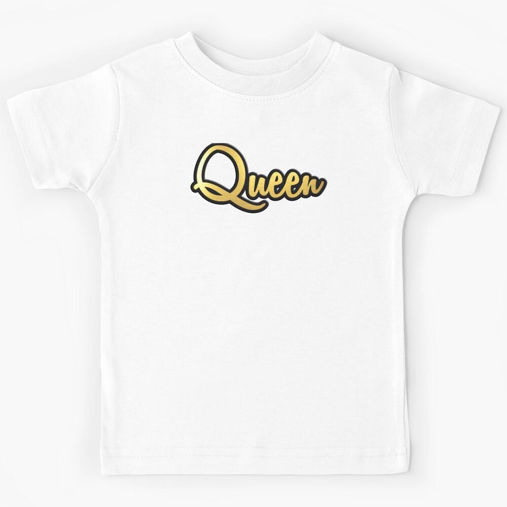 Shiny black and Gold QUEEN word ver5 Kids T-Shirt